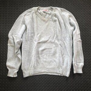 VINTAGE GRAY MCGREGOR ROYAL CLAN V NECK SWEATER SIZE XL GRUNGE PREPPY GRANDPA